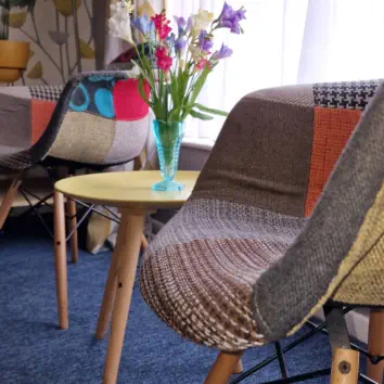 Chairs in front room of our building