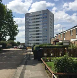 View of flats and houses in Chelmsley Wood