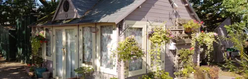 Wooden building at our horticulture and conservation project